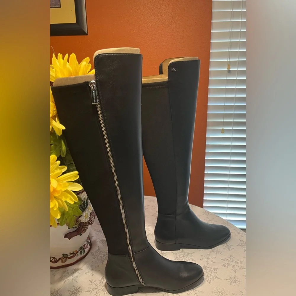 New Michael Kors Bromley Riding Boots Black - Size 5M